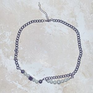 mcmlxxx designer choker necklace NWT UNI silver/pearls streetwear​​​​​